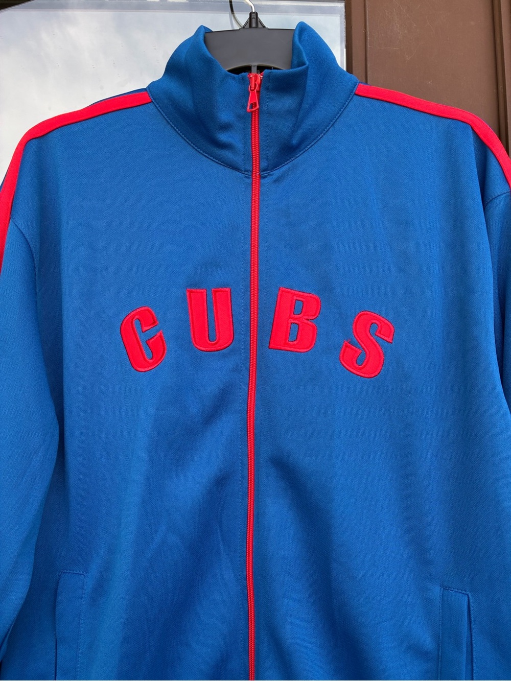 Chicago Cubs Blue/Red Warm-Up Track Jacket L